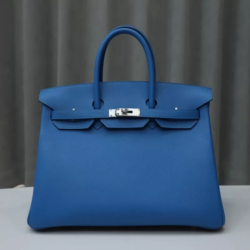 T7 BIue Hydra Evercolor Leather Birkin 35 with PHW