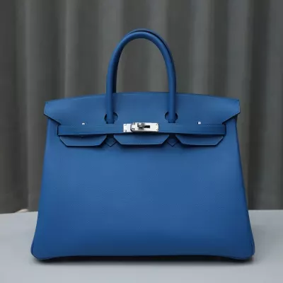 T7 BIue Hydra Evercolor Leather Birkin 35 with PHW