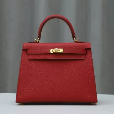 Q5 Rouge Casaque Epsom Kelly 25 Sellier With GHW