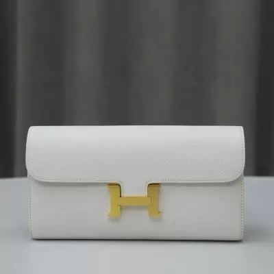 01 Blanc Epsom Constance Wallet With Ghw