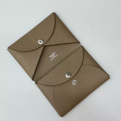 CK18 etoupe Calvi Duo card holder Epsom With Phw