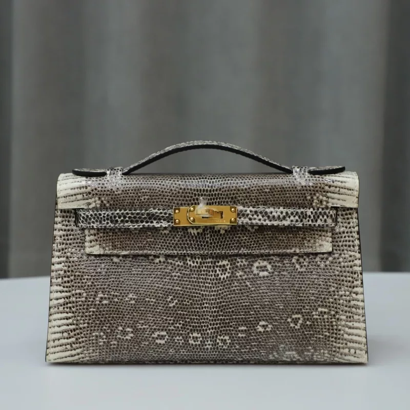 1B Ombre lizard kelly pochette with GHW