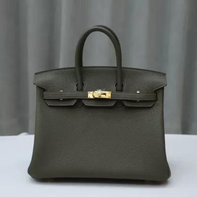 C6 Vert De Gris Togo Birkin 25 With GHW