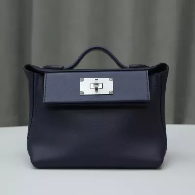 Bleu saphir Evercolor Kelly 24/24 Mini With phw