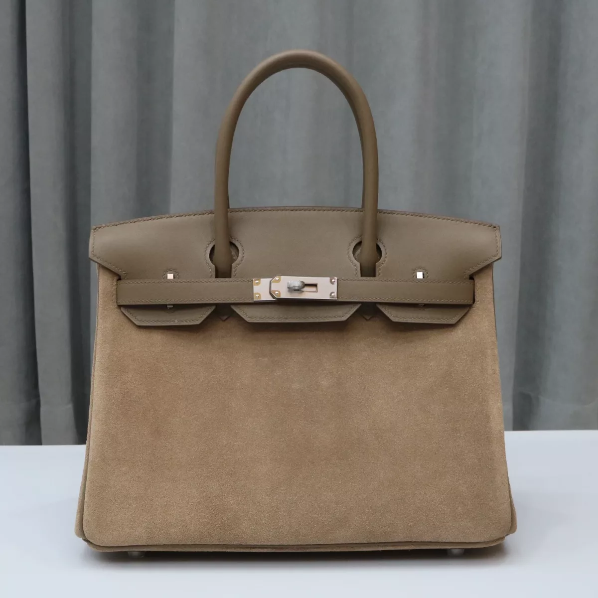 Hermes Birkin 30 Limited Edition Grizzly Gris Caillou Etoupe Swift Leather with phw