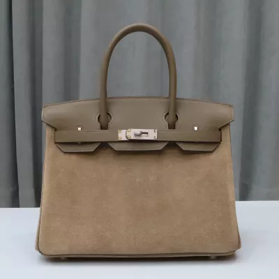 Hermes Birkin 30 Limited Edition Grizzly Gris Caillou Etoupe Swift Leather with phw
