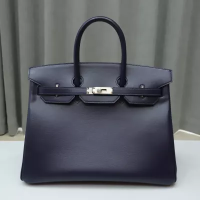 Bleu saphir BOX Birkin 35 with  PHW