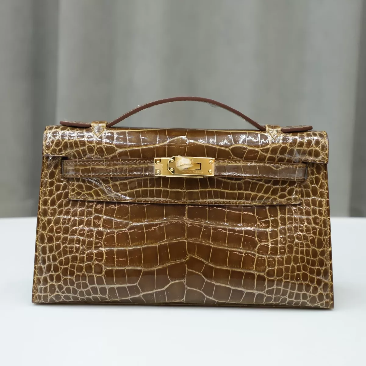 ck31 MieI shiny alligator crocodile kelly pochette with ghw