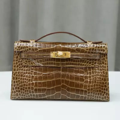 ck31 MieI shiny alligator crocodile kelly pochette with ghw