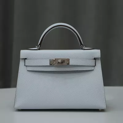 T0 Blue brume Epsom Kelly mini with PHW
