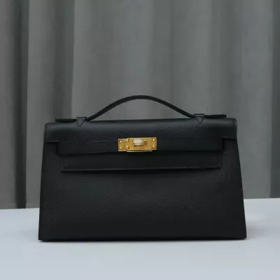 CK89 Nior/Black epsom kelly Pochette GHW