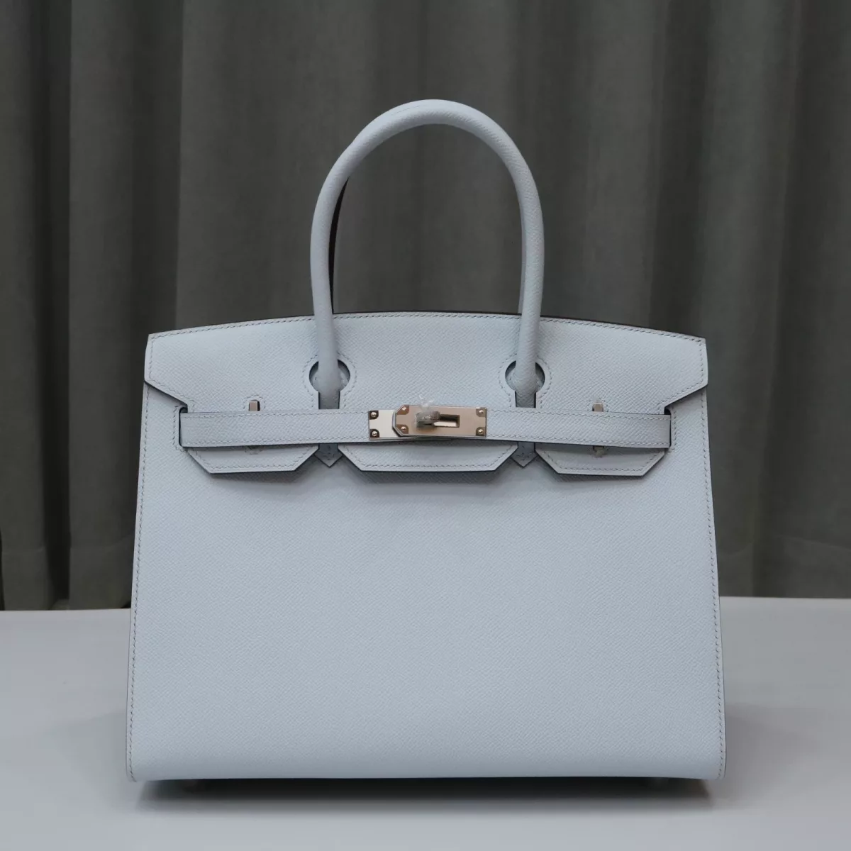 T0 Blue brume epsom birkin 30 sellier with phw