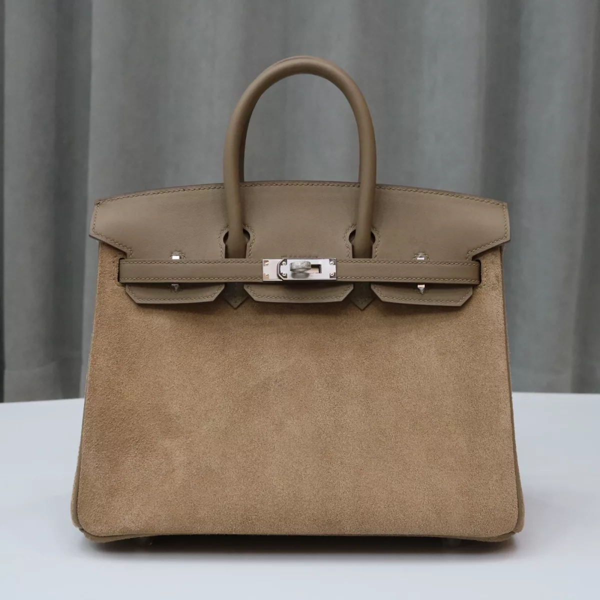 Hermes Birkin 25 Limited Edition Grizzly Gris Caillou Etoupe Swift Leather with phw