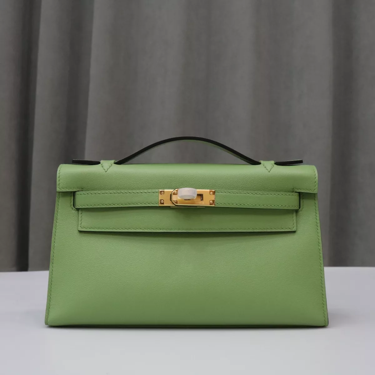 3i vert criquet Swift Kelly Pochette With GHW