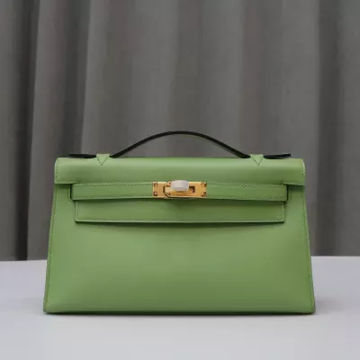 3i vert criquet Swift Kelly Pochette With GHW
