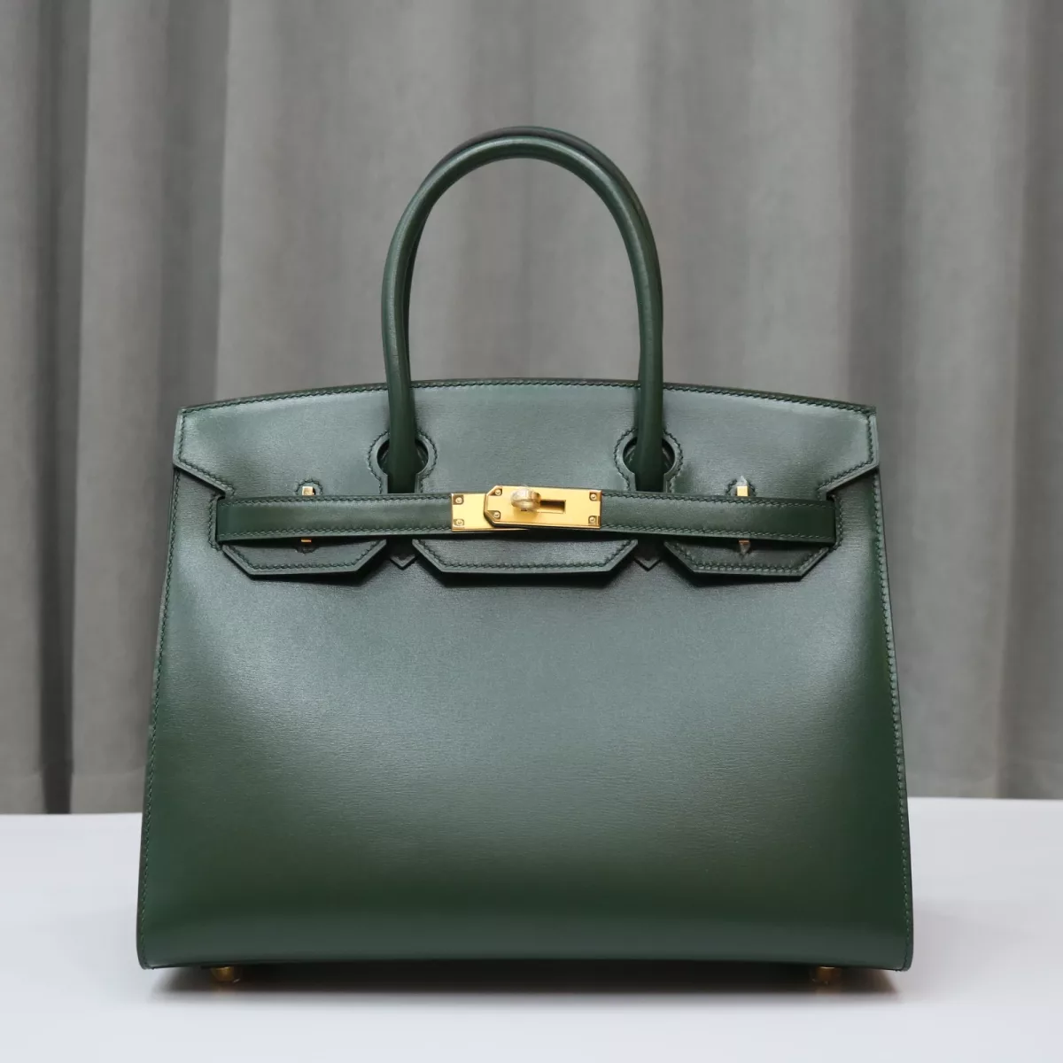 67 Vert Fonce box sellier Birkin 30 with ghw