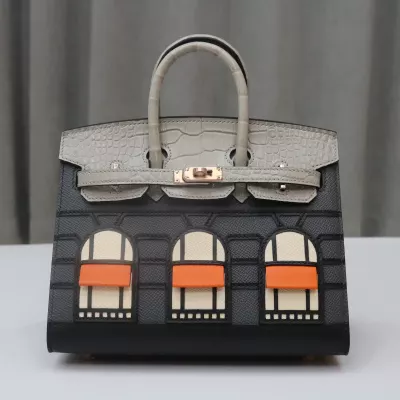 Herm&egrave;s "Rainy Days" Sac Faubourg Birkin 20 Gris Misty Matte Alligator RGHW