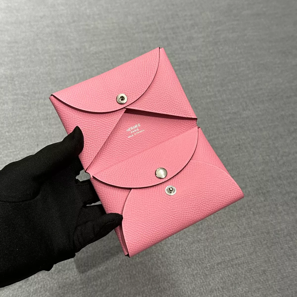 5P Bubblegum Calvi Duo card holder Epsom With Phw