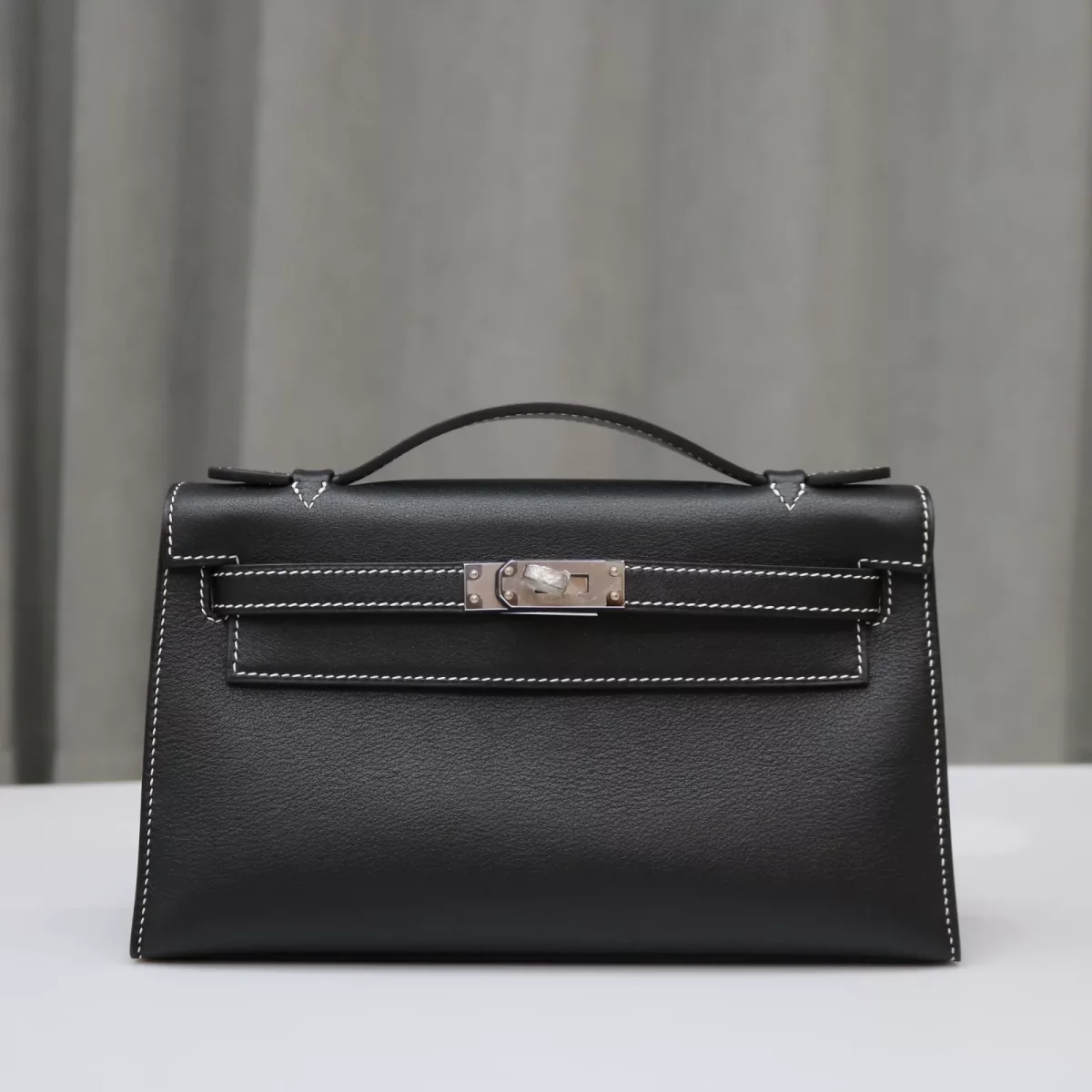 CK89 Nior & c80 gris pearl Swift Kelly Pochette With Phw