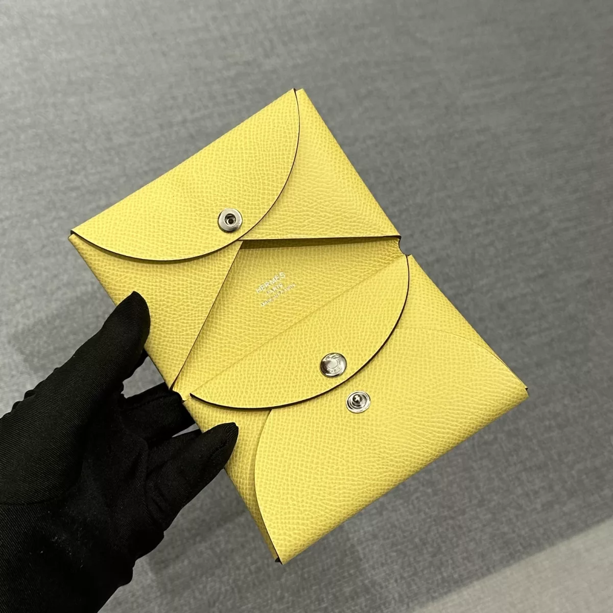 1z jaune pussin Calvi Duo card holder Epsom With Phw