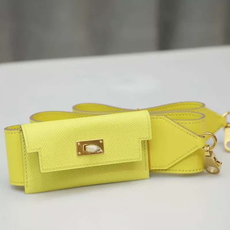 Herm&egrave;s Lime Epsom Swift Kelly Pocket Strap GHW