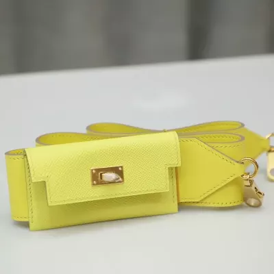 Herm&egrave;s Lime Epsom Swift Kelly Pocket Strap GHW