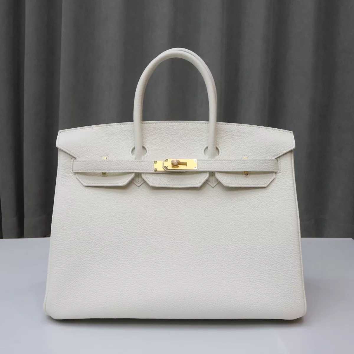 Blanc togo and 6R Kiwi interior birkin 35 with ghw