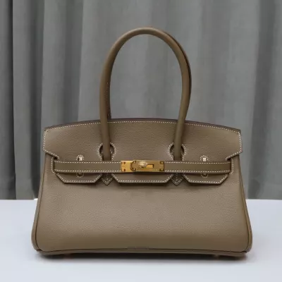 Hermes Shoulder Birkin Light 29 in Etoupe evercolor with gold hardware