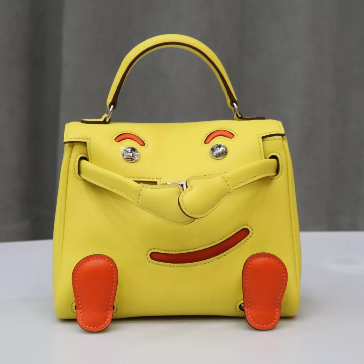 Hermes Kelly Doll Swift 9R lime /93 Orange with PHW