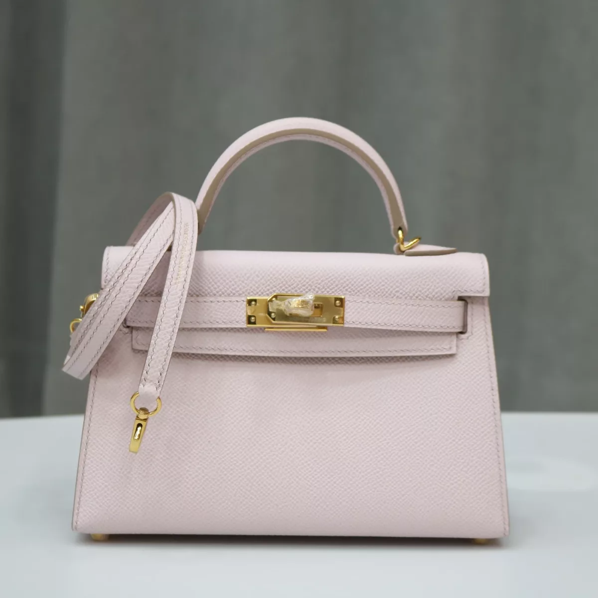 09 Mauve pale Epsom kelly mini II with GHW