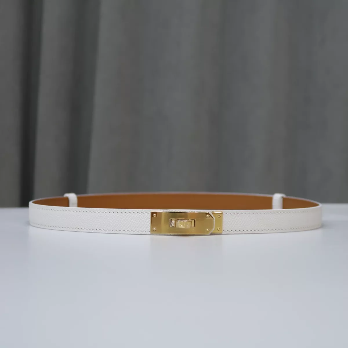 Kelly 18 Belt Blanc Epsom GHW