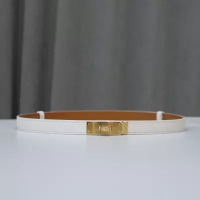 Kelly 18 Belt Blanc Epsom GHW