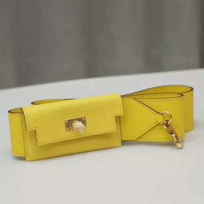 Herm&egrave;s Jaune De NapIes Epsom Swift Kelly Pocket Strap GHW