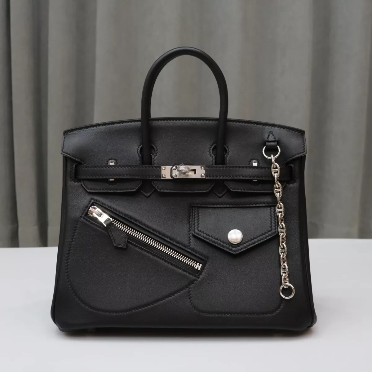 Birkin25 Rock Black Volupto Leather with PHW