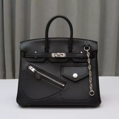 Birkin25 Rock Black Volupto Leather with PHW