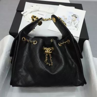 Chanel 25 small handbag, Grained calfskin &amp; gold-tone metal, black &mdash; Fashion | CHANEL