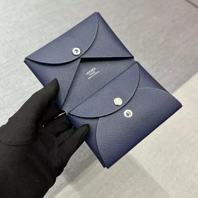 M3 BIeu Encre Calvi Duo card holder Epsom With Phw