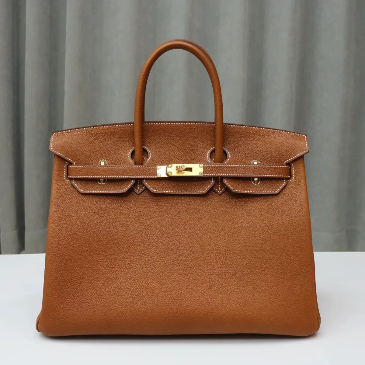 C37 GOLD barenia faubourg birkin 35 with ghw