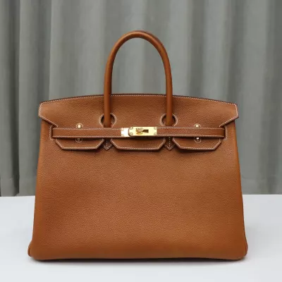C37 GOLD barenia faubourg birkin 35 with ghw