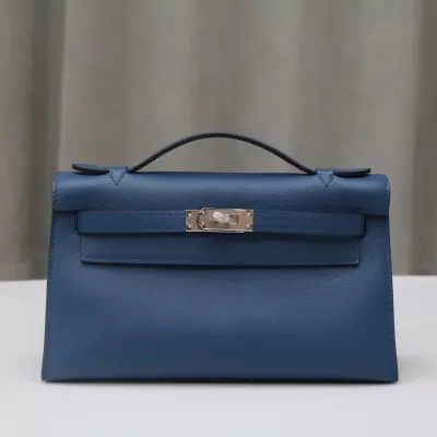 S4 Blue deep swift kelly pochette with phw