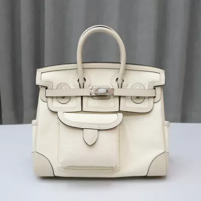 Limited Edition Nata Swift and Canvas Birkin Cargo 25 Palladium Hardware