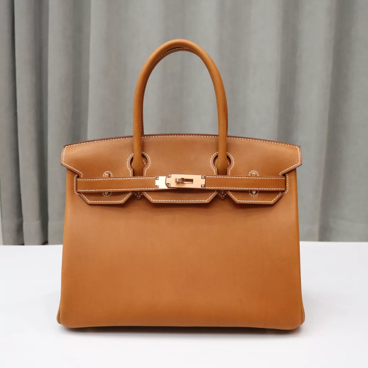 C37 GOLD barenia birkin 30 with rose ghw