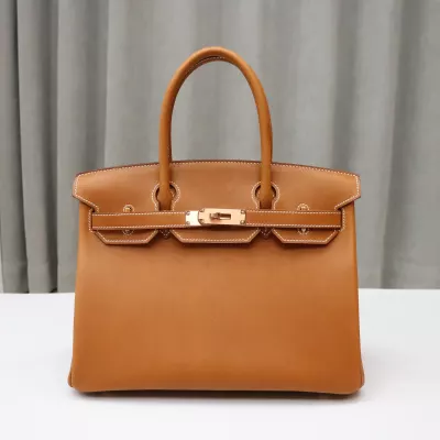 C37 GOLD barenia birkin 30 with rose ghw