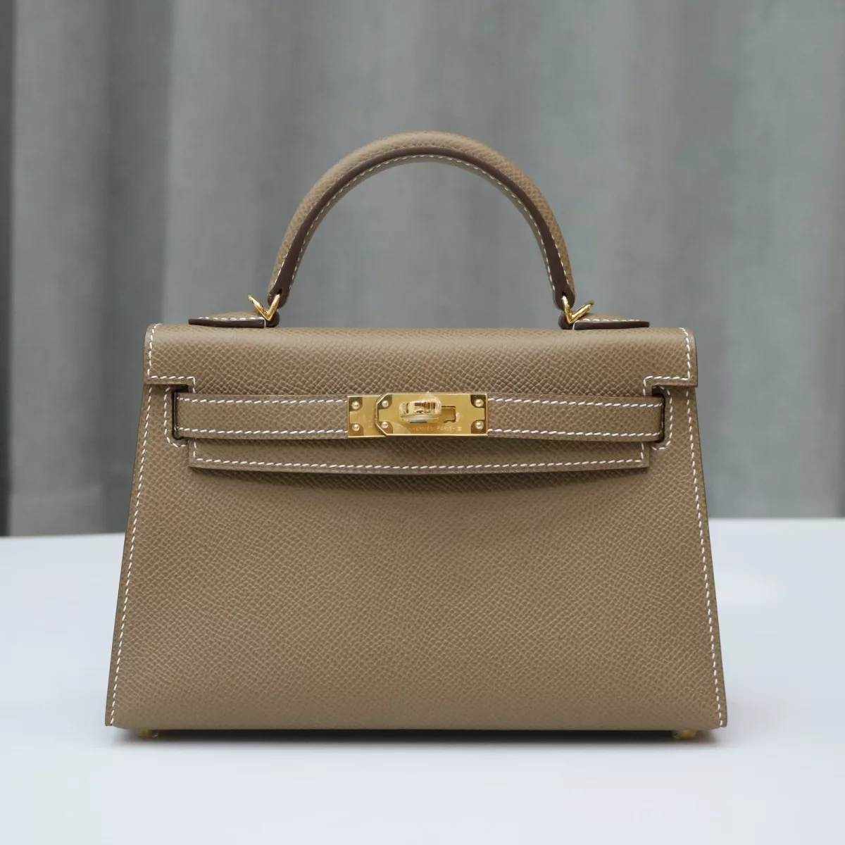 CK18 etoupe epsom mini kelly II with GHW