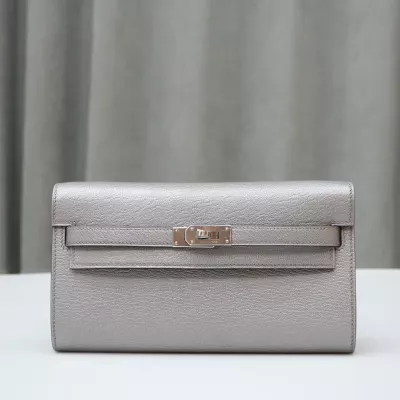 Kelly To Go Metallic Olympic Silver Cherve Leather PHW
