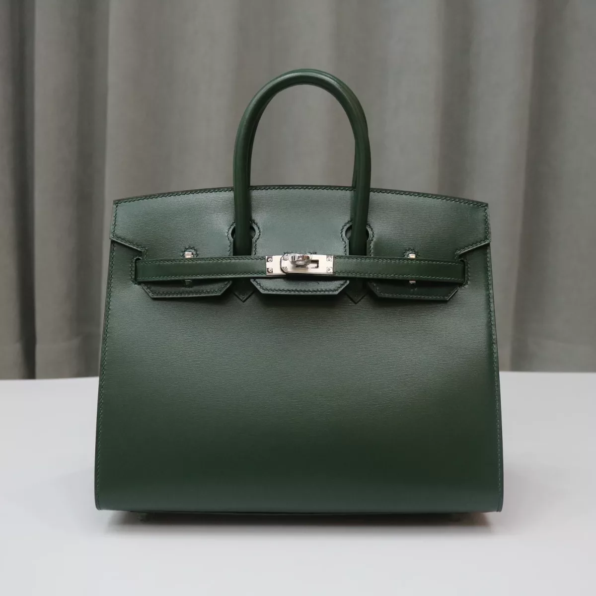 67 Vert Fonce box sellier Birkin 25 with phw