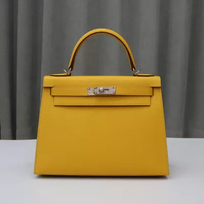 9D Jaune Amber epsom Kelly 28 sellier PHW