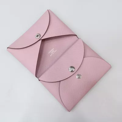 X9 mauve syIvestre Calvi Duo card holder Epsom With Phw
