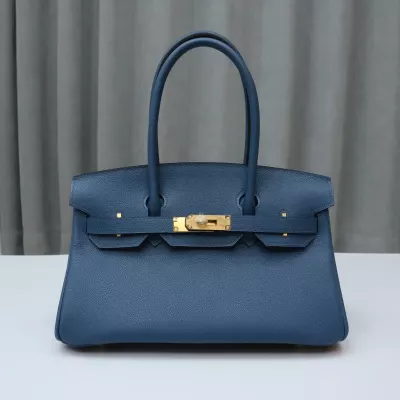 Hermes Shoulder Birkin Light 29 in Blue deep evercolor with Ghw