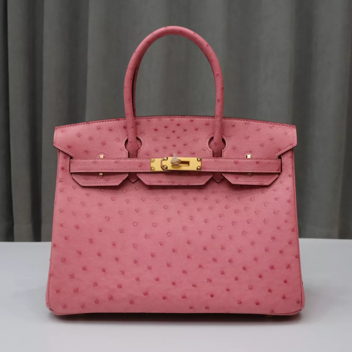 5P Bubblegum KK ostrich birkin 30 with ghw